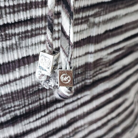 Stylish Michael Michael Kors Gray Marbled Top Keyhole Cold Shoulder Sz M - Picture 5 of 12